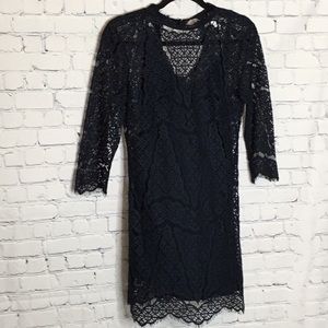 Navy Lace Cocktail Dress by Gentle Fawn